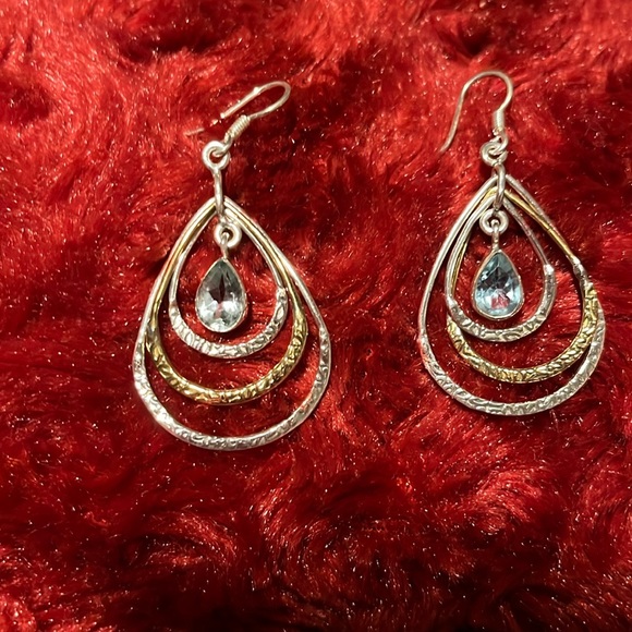 NWOT sterling & topaz earrings - Picture 1 of 3